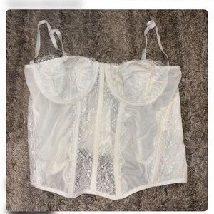 White Lace Bustier Corset Top